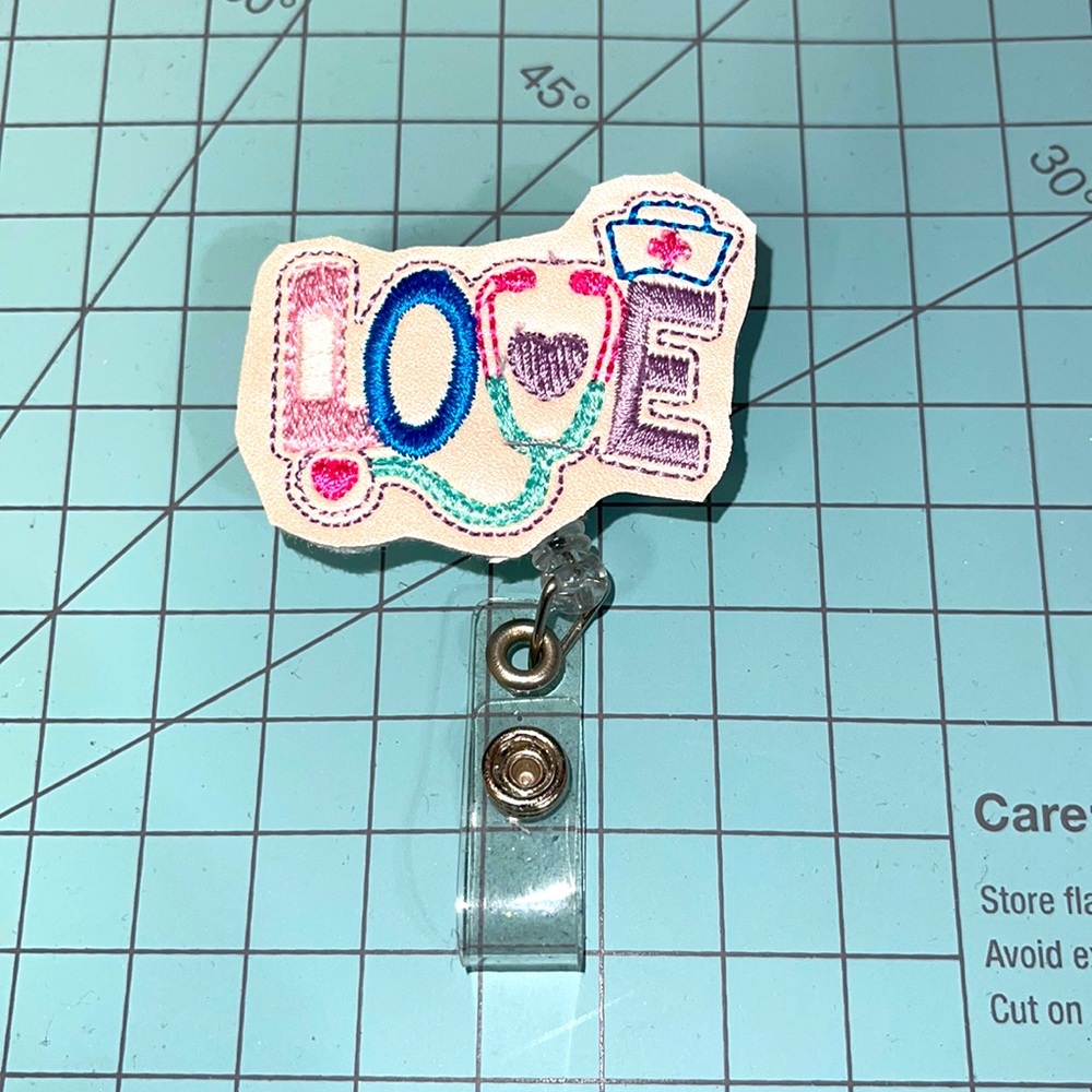 Nurse love medical badge reel